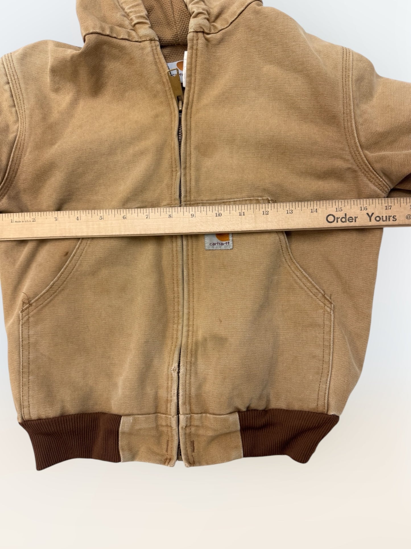 Kids Vintage Light Brown Carhartt Active Mesh Lined Jacket M 9Y 10Y 11Y AS IS