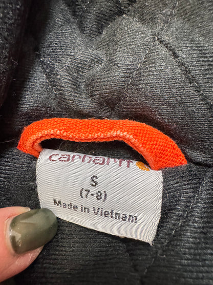 Kids Vintage Rare Color Carhartt Active Orange Safety Zip Lined Heavy Jacket S 7Y 8Y