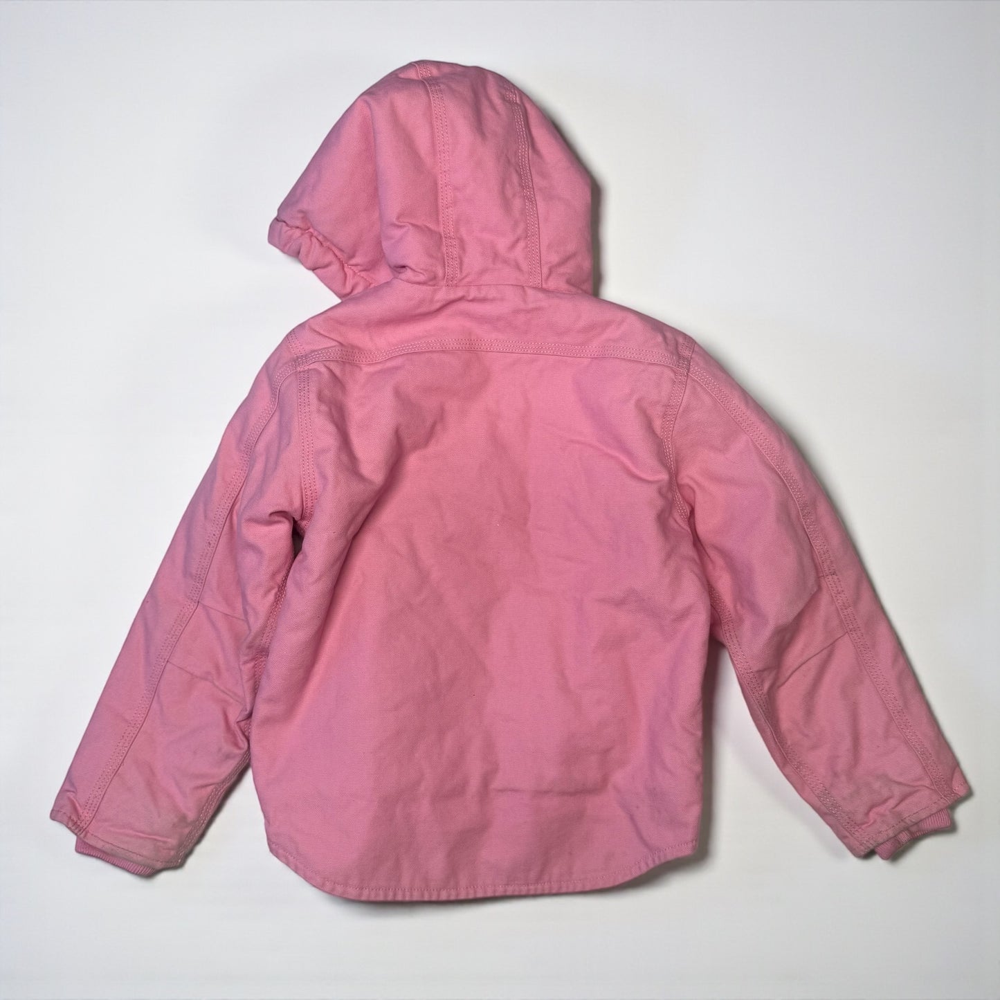 2000s Kids Vintage Pink Carhartt Zip Hooded Fleece Lined Jacket XS 6Y