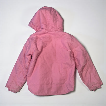 2000s Kids Vintage Pink Carhartt Zip Hooded Fleece Lined Jacket XS 6Y