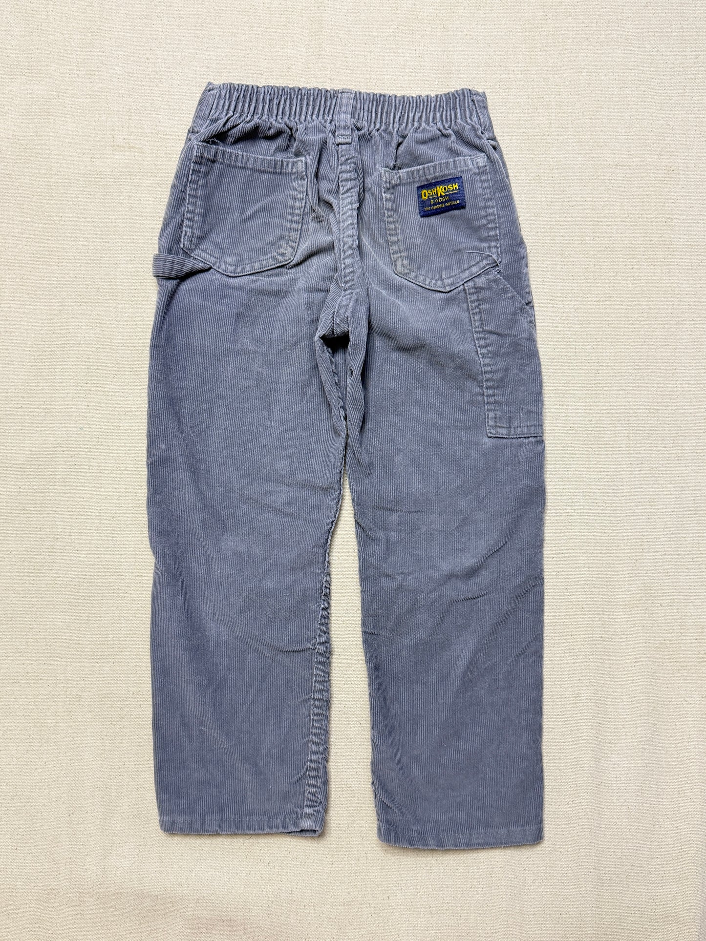 80s Kids Toddler Vintage Oshkosh Bgosh Gray Corduroy Pants / 4T 5T / Made in USA