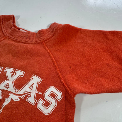 60s 70s Kids Baby Vintage Texas Orange Crew Pullover Sweatshirt 12m 18m
