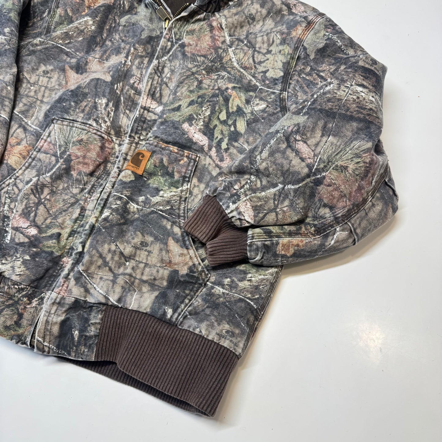 2000s Kids Youth Vintage Carhartt Camo Mossy Oak Hooded Active Lined Heavy Jacket M / 10Y 11Y 12Y