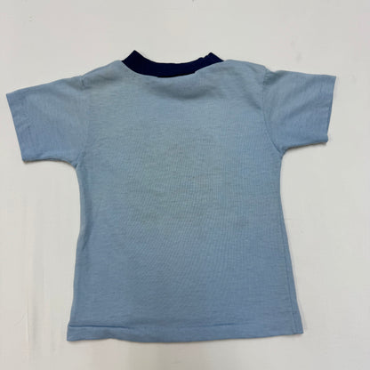 70s Kids Toddler Vintage DC Comics Superman Light Blue Short Sleeve Single Stitch Sears T-Shirt 4/5Y