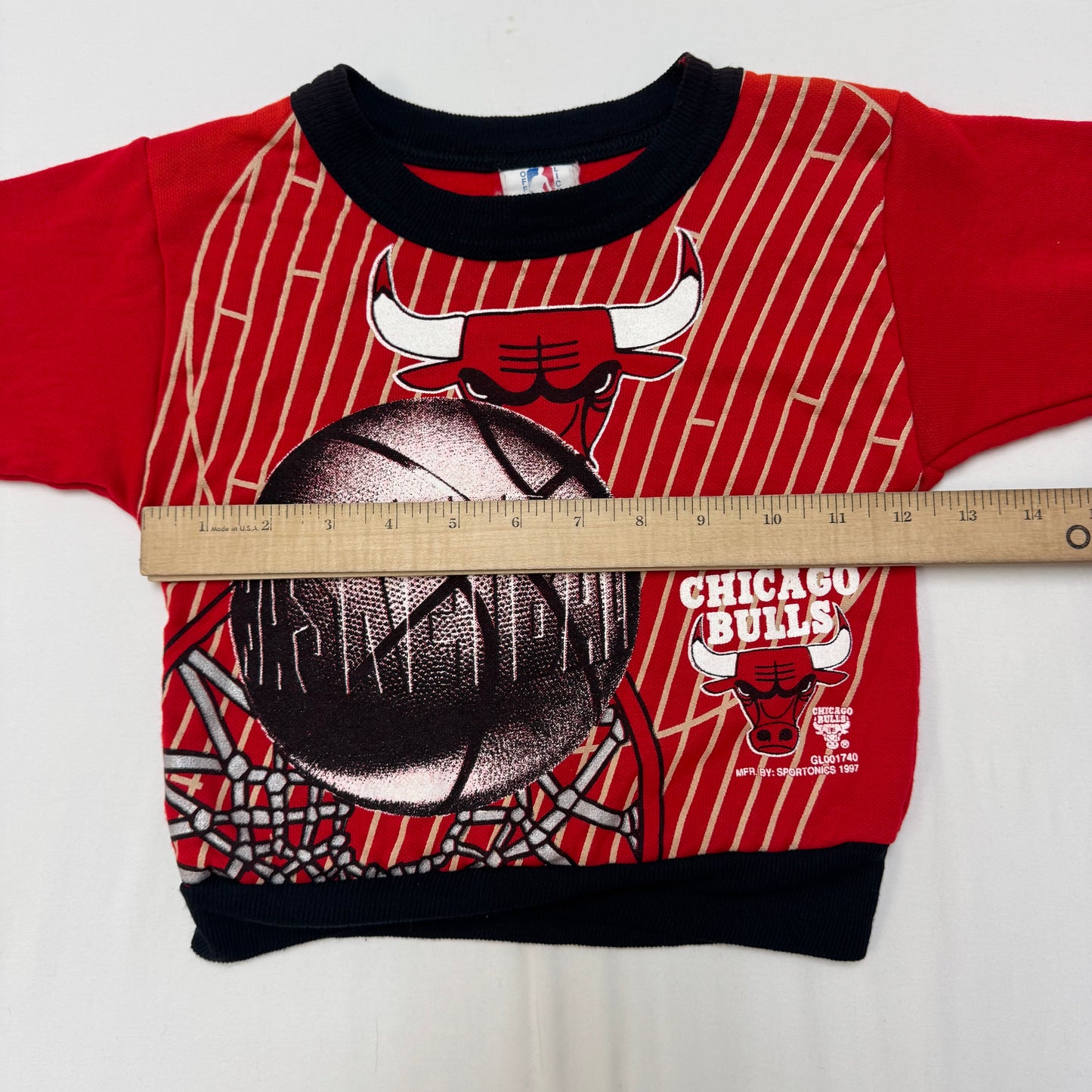 90s Kids Vintage Toddler NBA Red Chicago Bulls Long Sleeve Sweatshirt 3T Made in USA