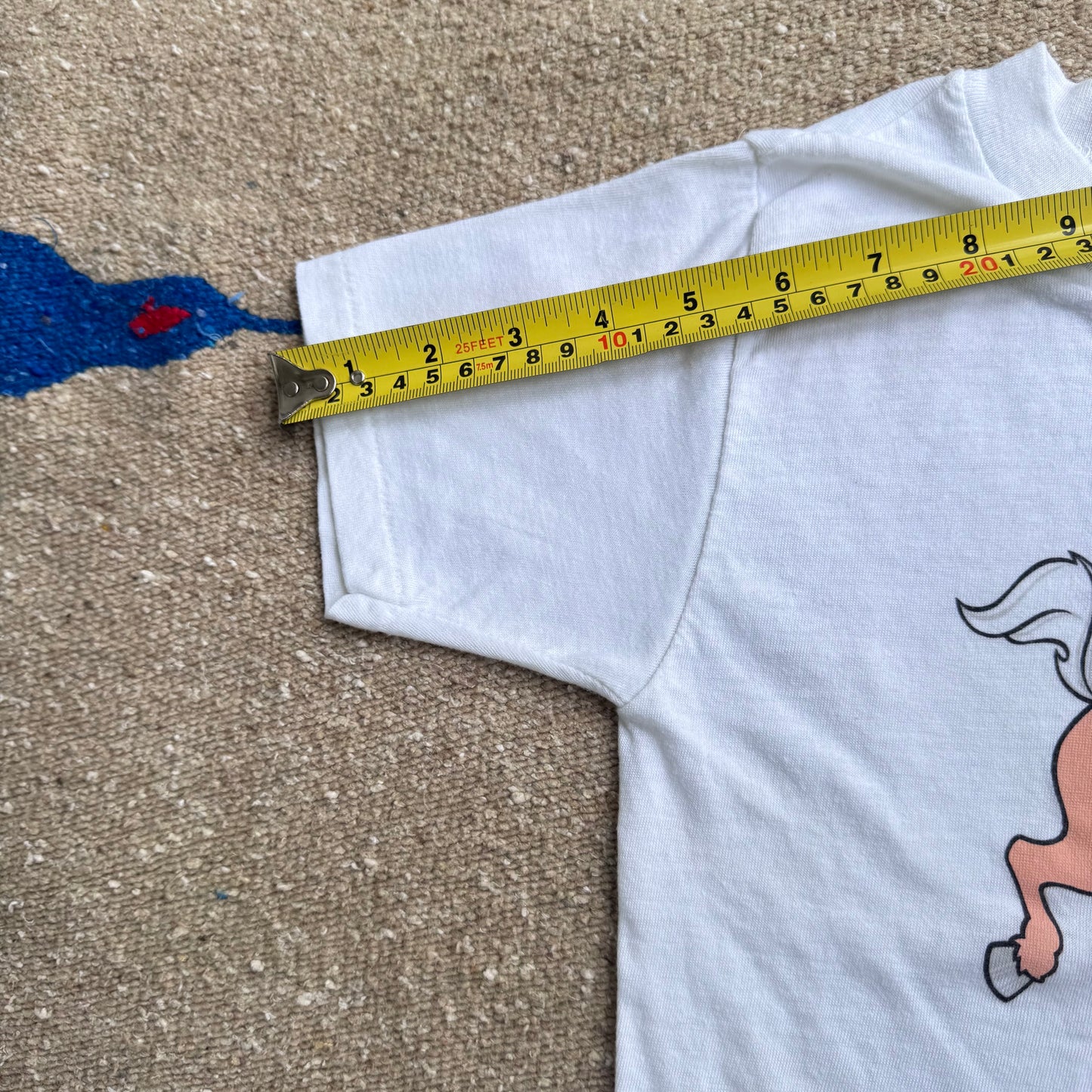 80s 90s Kids Mickey Cowboy Omak Single Stitch White T-Shirt M 10-12T Baby Tee Made In USA