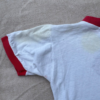 60s Kids Vintage Rare Superman Big Logo White Short Sleeve T-Shirt 4Y 5Y 6Y