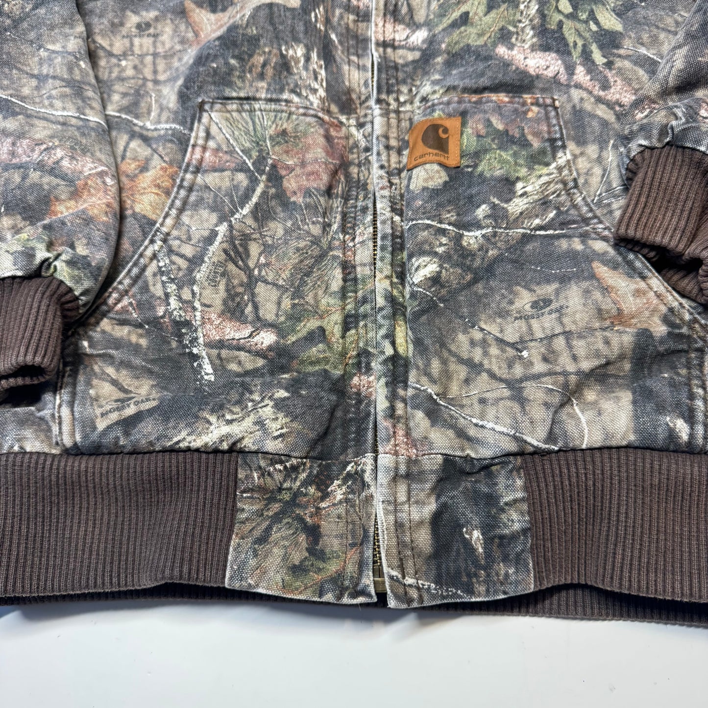 2000s Kids Youth Vintage Carhartt Camo Mossy Oak Hooded Active Lined Heavy Jacket M / 10Y 11Y 12Y