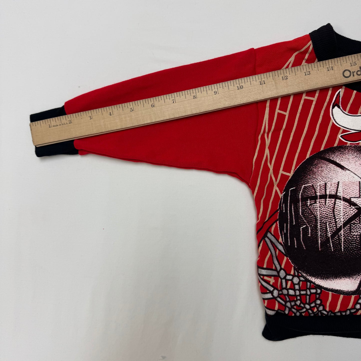 90s Kids Vintage Toddler NBA Red Chicago Bulls Long Sleeve Sweatshirt 3T Made in USA