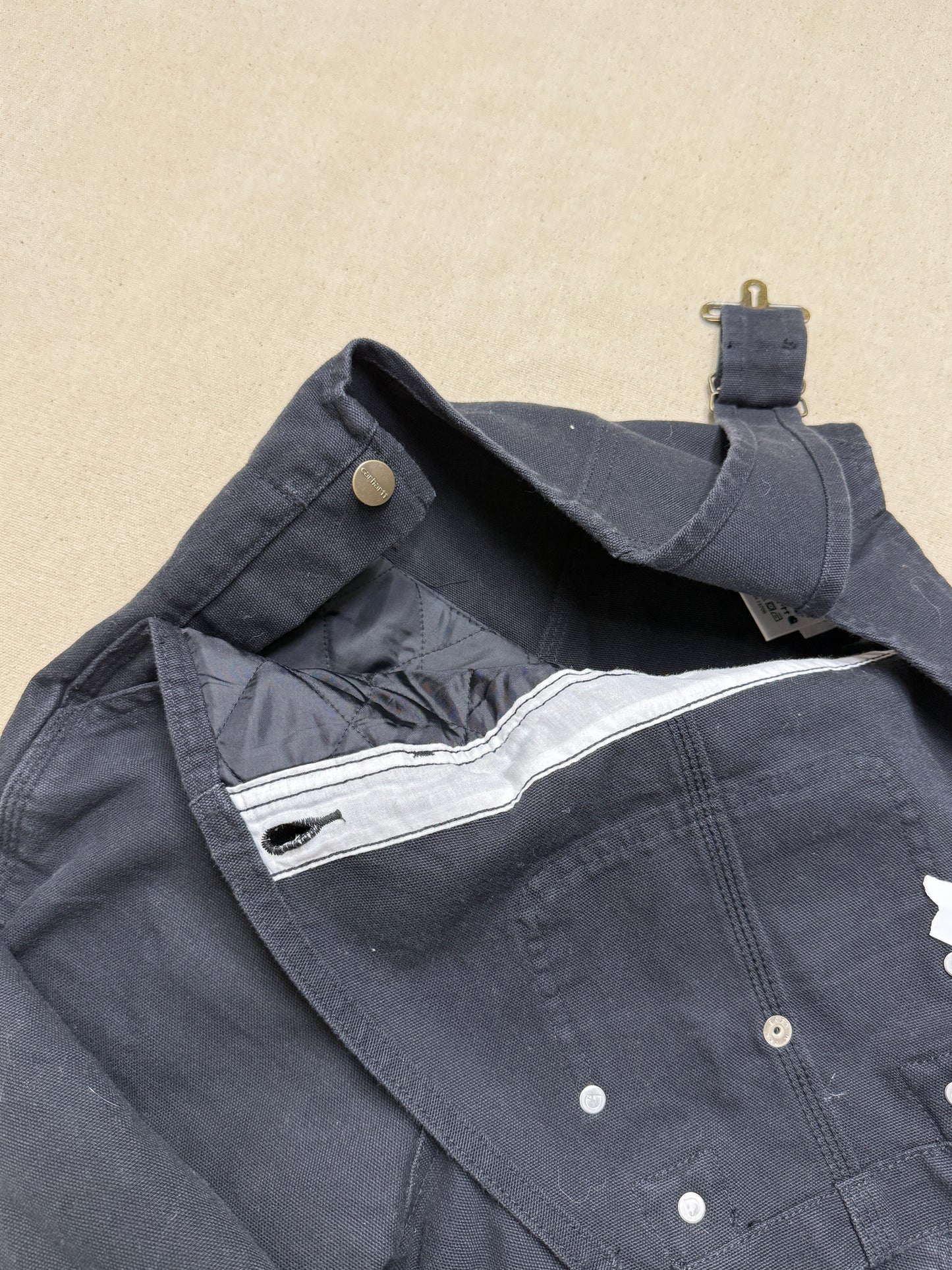 Modern Kids Carhartt Black Bib Double Knee Quilted Liner Overall / 5y 6y