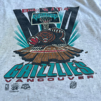 90s Vintage Kids Vancouver Grizzlies NBA Gray Tshirt 6Y 8Y