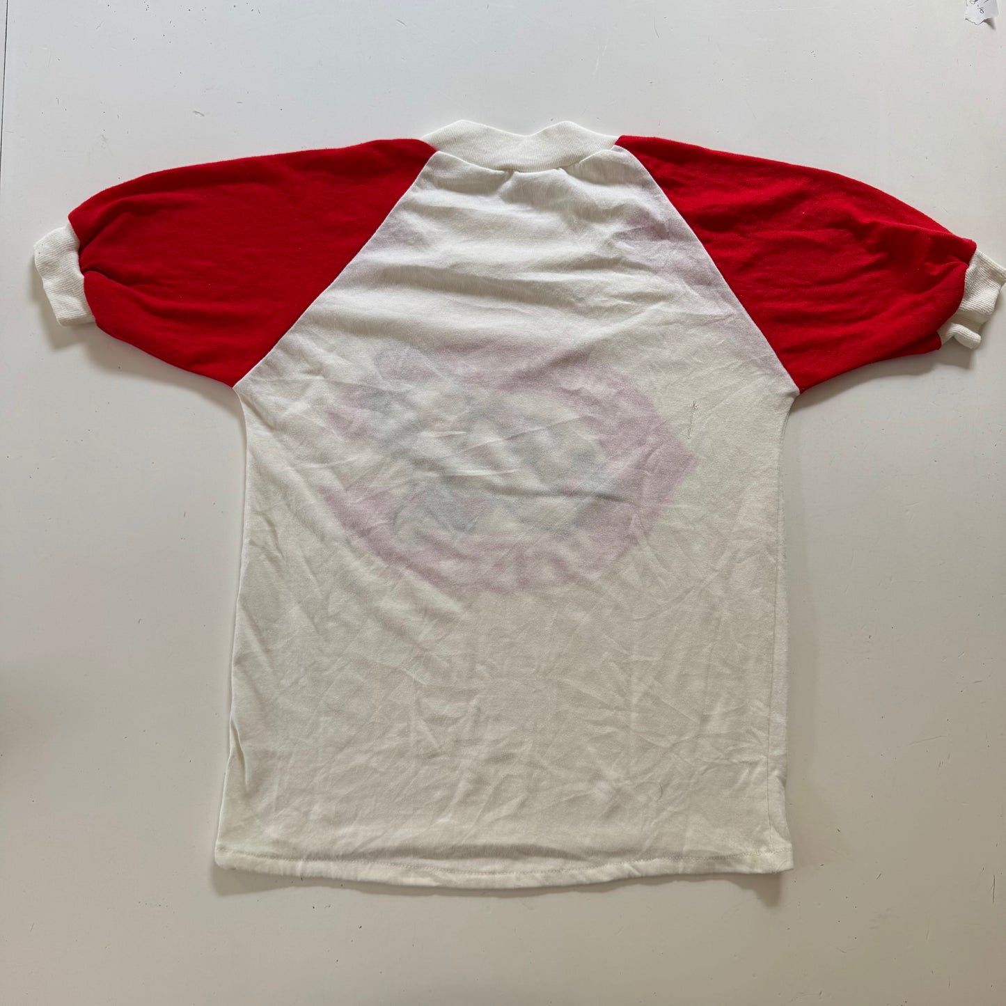 80s Kids Vintage MLB Cincinnati Reds Short Sleeve Off White Red T-Shirt 10Y 11Y 12Y