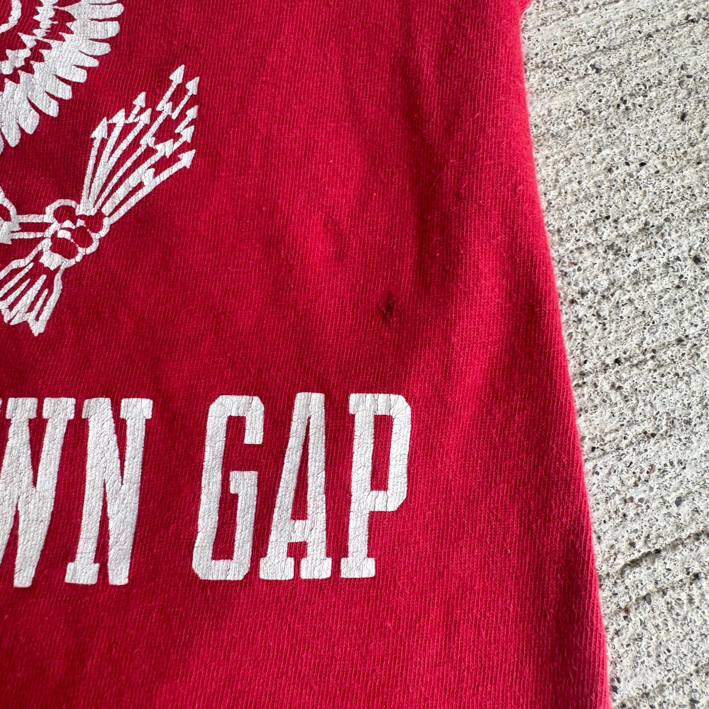 70s Kids Toddler Vintage Red Ft. Indiantown Gap Military Single Stitch Short Sleeve T-Shirt XS 2T 3T 4T Made in USA