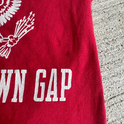 70s Kids Toddler Vintage Red Ft. Indiantown Gap Military Single Stitch Short Sleeve T-Shirt XS 2T 3T 4T Made in USA