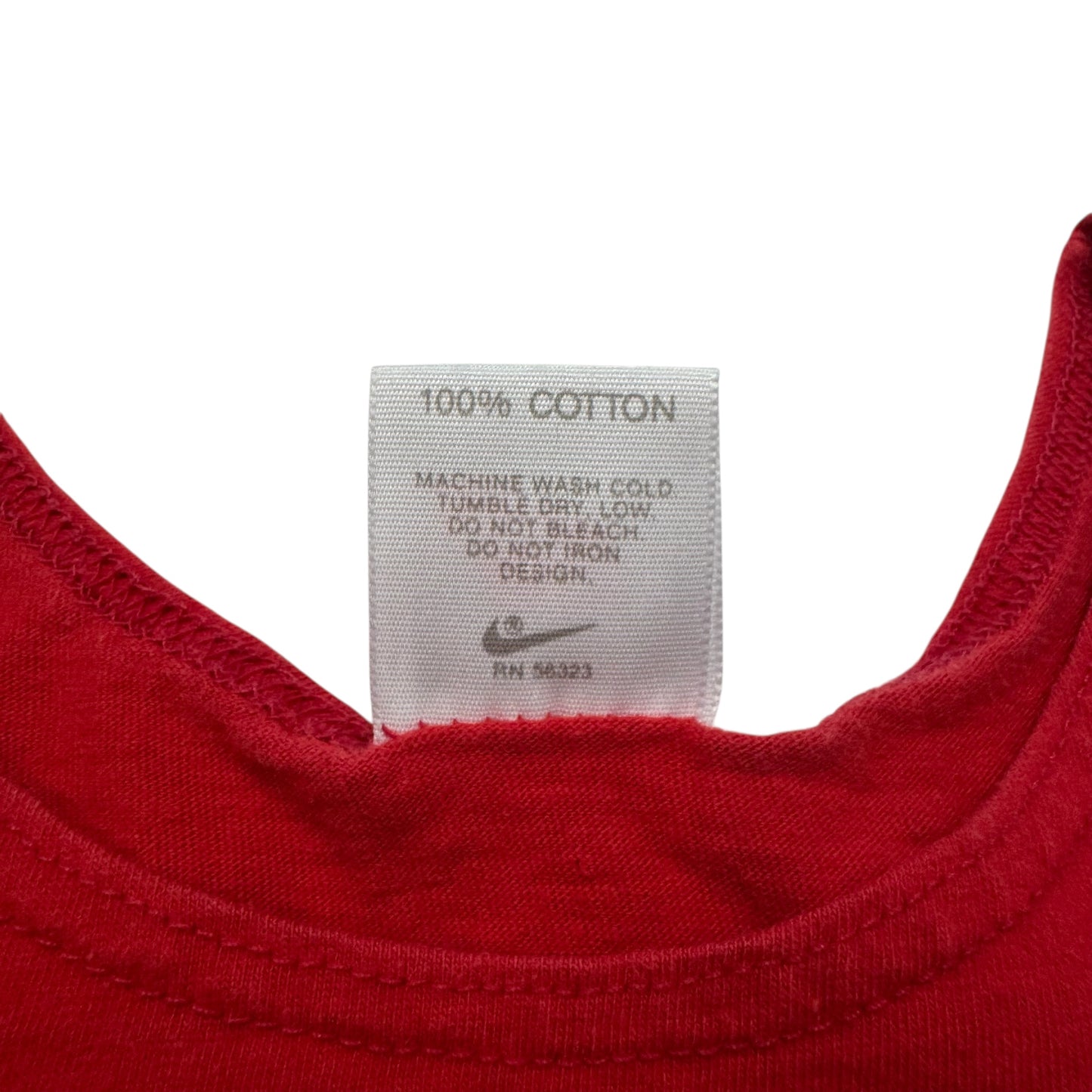 90s Kids Vintage Nike Flight Red Sleeveless 100% Cotton Tank Top L Made in USA