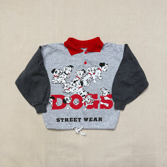 90s Kids Toddler Vintage Bootleg Dalmatian Polo Gray Sweatshirt / 4T 5T 6y