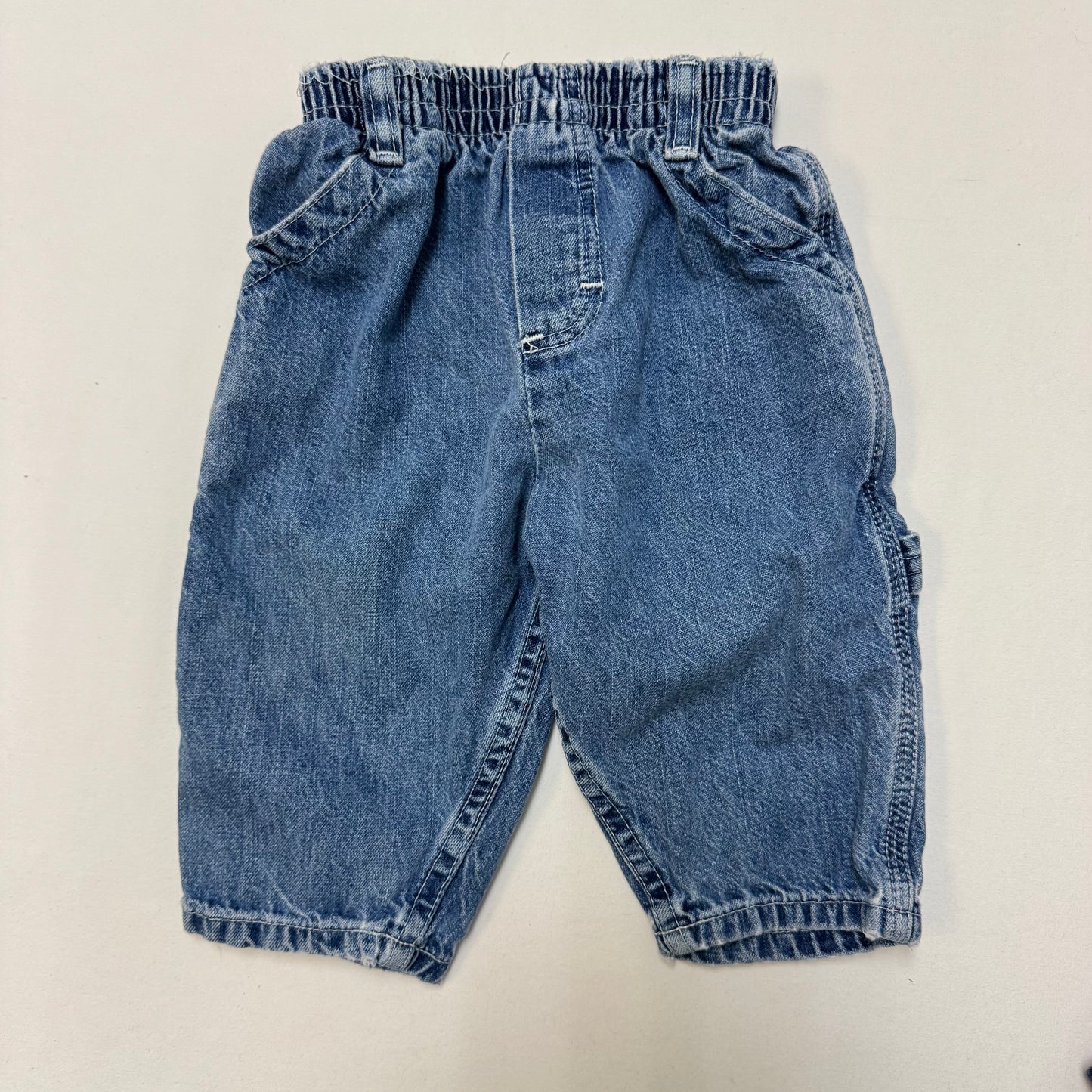 90s Kids Toddler Infant Vintage Baby B’Gosh Oshkosh Elastic Waistband Denim Pant //6m9m/