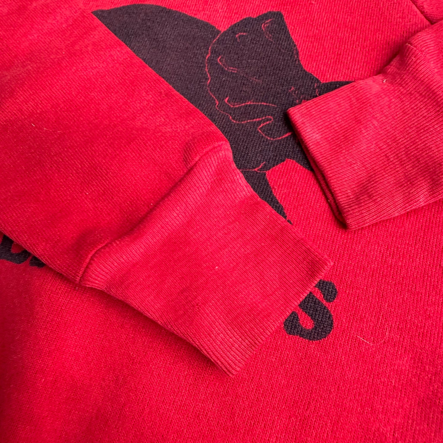 80s Kids Vintage Red Signal Pullover Crew Long Sleeve Sweatshirt Triceratops Dino Print S 6Y 7Y 8Y Made in USA