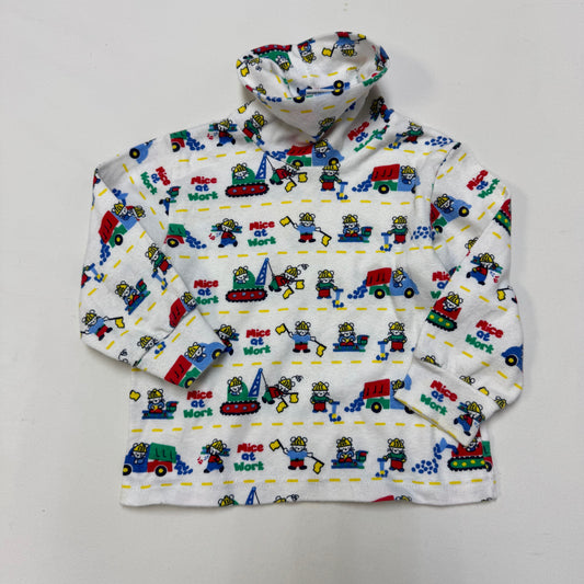 90s Kids Toddler Vintage Oshkosh Bgosh “ Mice at work” AOP Turtleneck Longsleeve Top / 2T/Made in USA