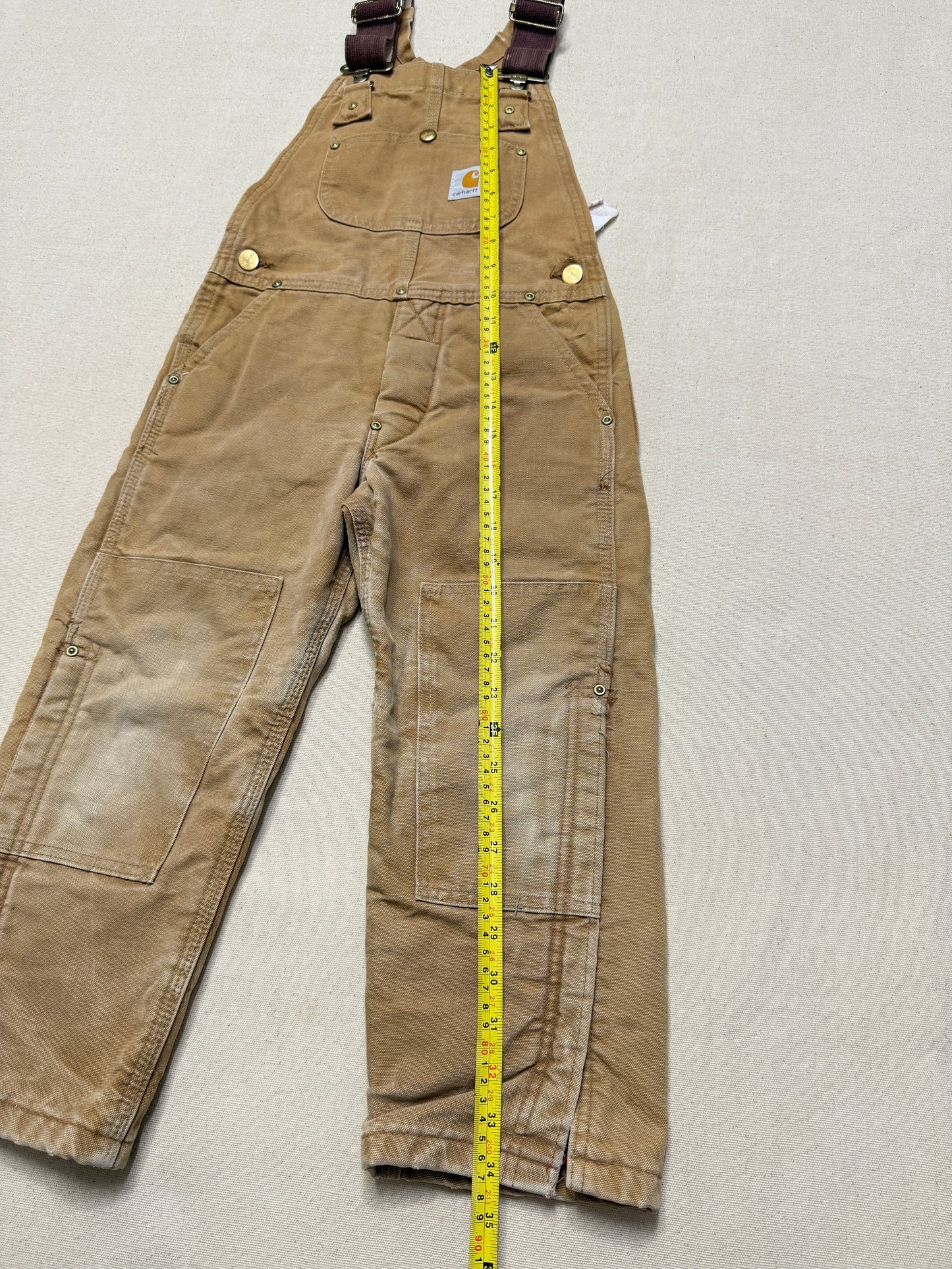 90s 2000 Kids Toddler Vintage Carhartt Duck Canvas Bib Lined Overall / 5y 6y