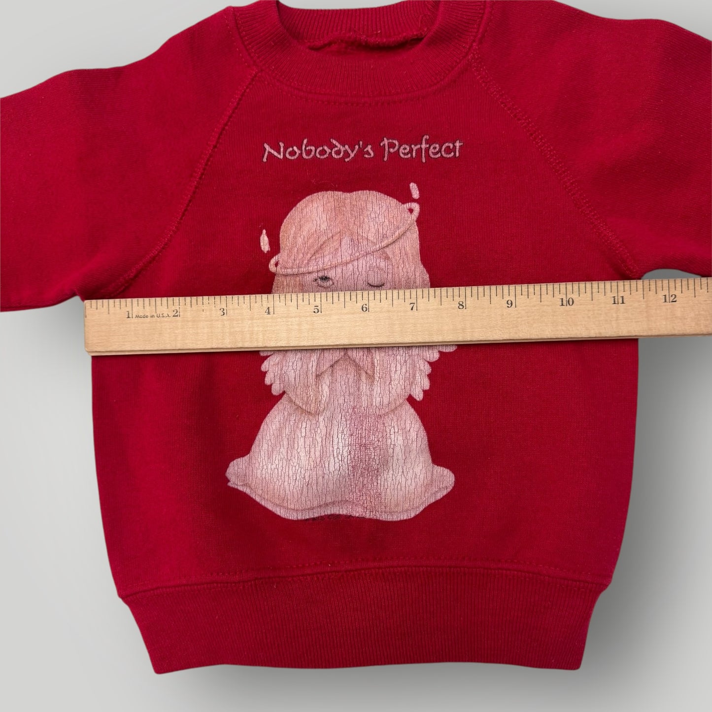 90s Baby Vintage Nobody’s Perfect Red Crew Sweatshirt 18m 24m