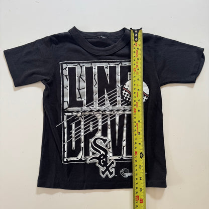 Early 1990s Kids Toddler Vintage MLB SOX Line Drive Black Short Sleeve T-Shirt 2Y 3Y