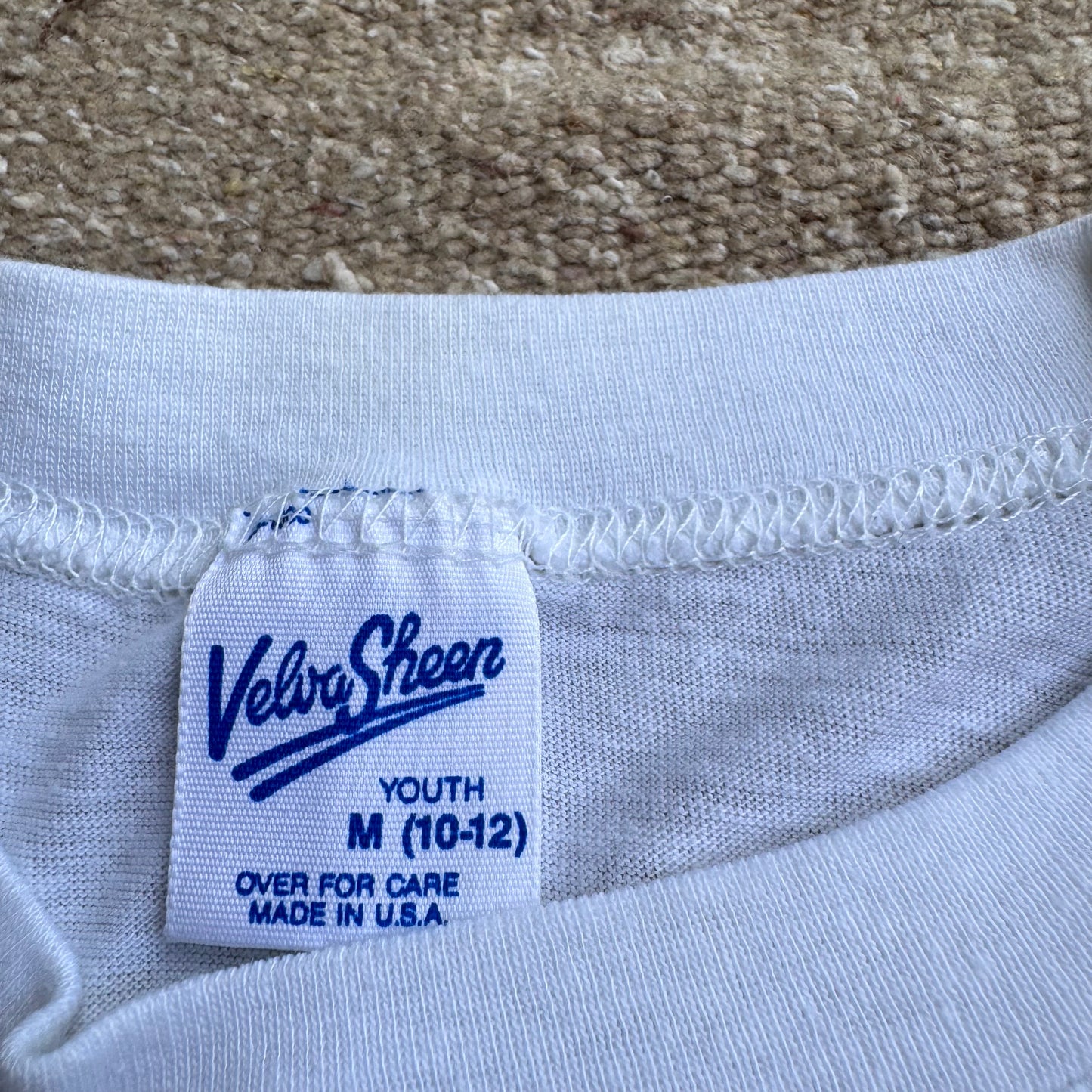 80s 90s Kids Mickey Cowboy Omak Single Stitch White T-Shirt M 10-12T Baby Tee Made In USA