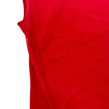 Y2K Kids Vintage Nike Red 100% Cotton Loose Tank Top M