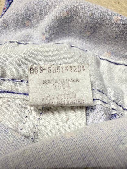 90s Kids Toddler Vintage Oshkosh Bgosh Flower AOP Light Purple Corduroy Overall / 2T 3T / Made in USA