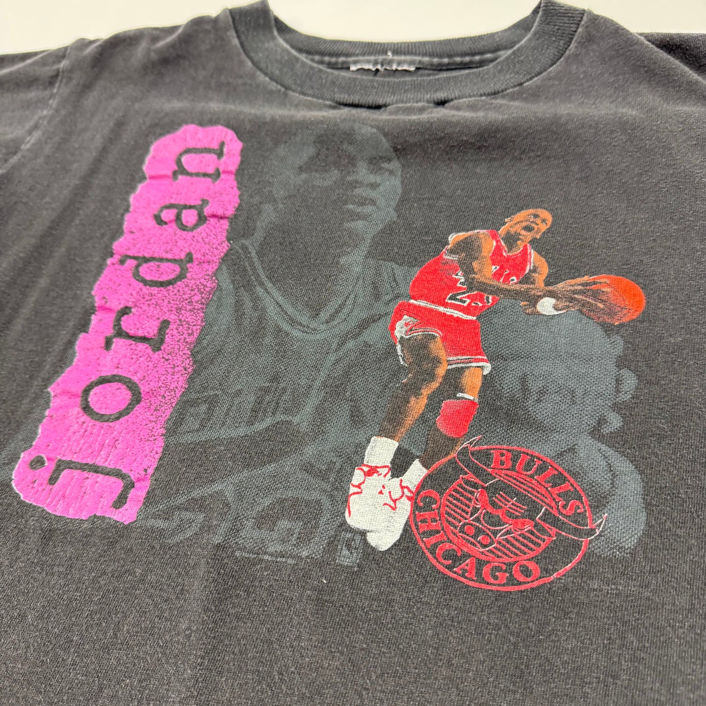 90s Kida Vintage NBA Chicago Bulls Michael Jordan Black Short Sleeve T-Shirt Single Stitch 7Y 8Y 9Y