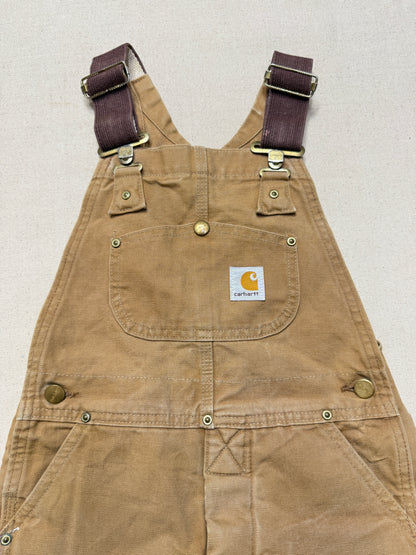 90s 2000 Kids Toddler Vintage Carhartt Duck Canvas Bib Lined Overall / 5y 6y