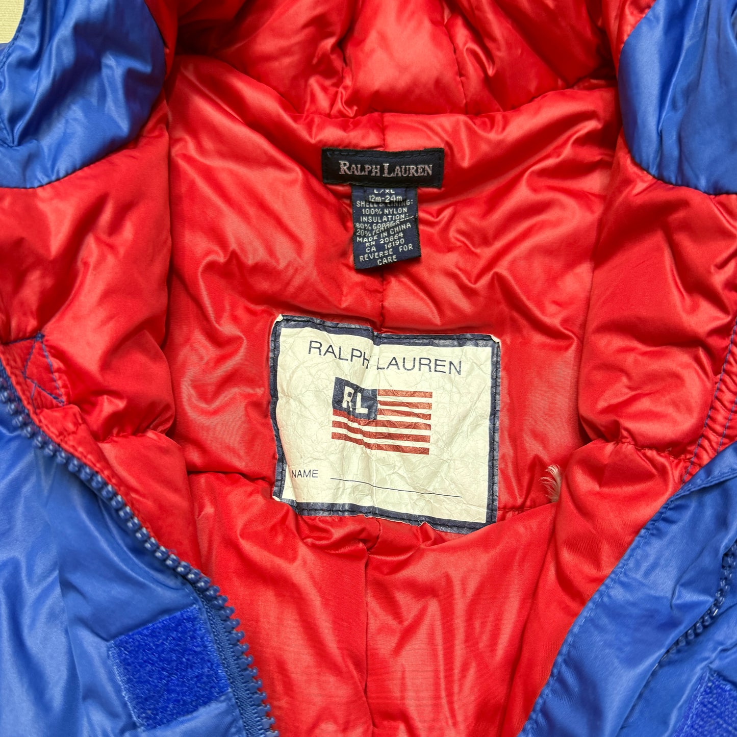 90s Kids Infant Baby Vintage Ralph Lauren Polo Sport Half Zip Up Down Snow Suits / 9m 12m 18m 24m