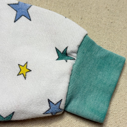 80s Kids Infant Vintage Sesame Street Big Bird Star Pattern Raglan Sleeve Sweatshirt / 6m 9m 12m