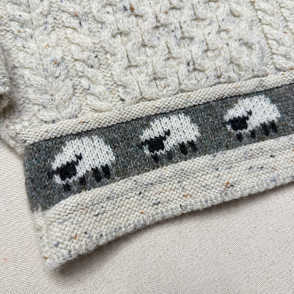 90s Kids Toddler Vintage Sheep Pattern Glencroft Pure Wool irish Fisherman Knit Sweater / 2T 3T