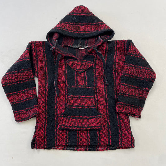 Kids Vintage Baja Mexican Hooded Sweater Size 8-10