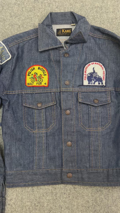 Vintage Youth 70‘s Kang Denim Jacket With Patches size 16Y