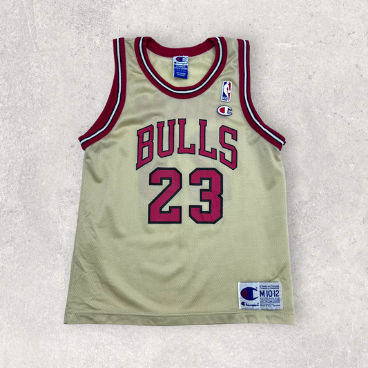 90s champion Chicago Bulls “23” Michael Jordan Gold jersey